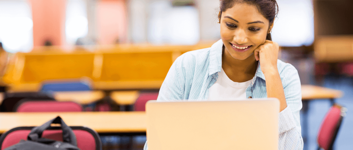 Girl is studying in a class