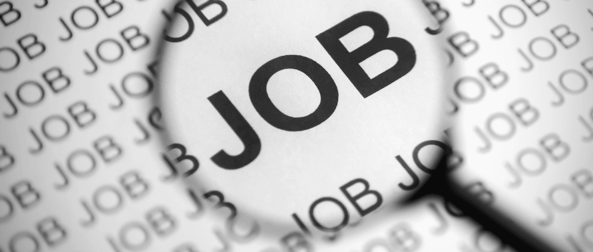 word job under magnifying glass