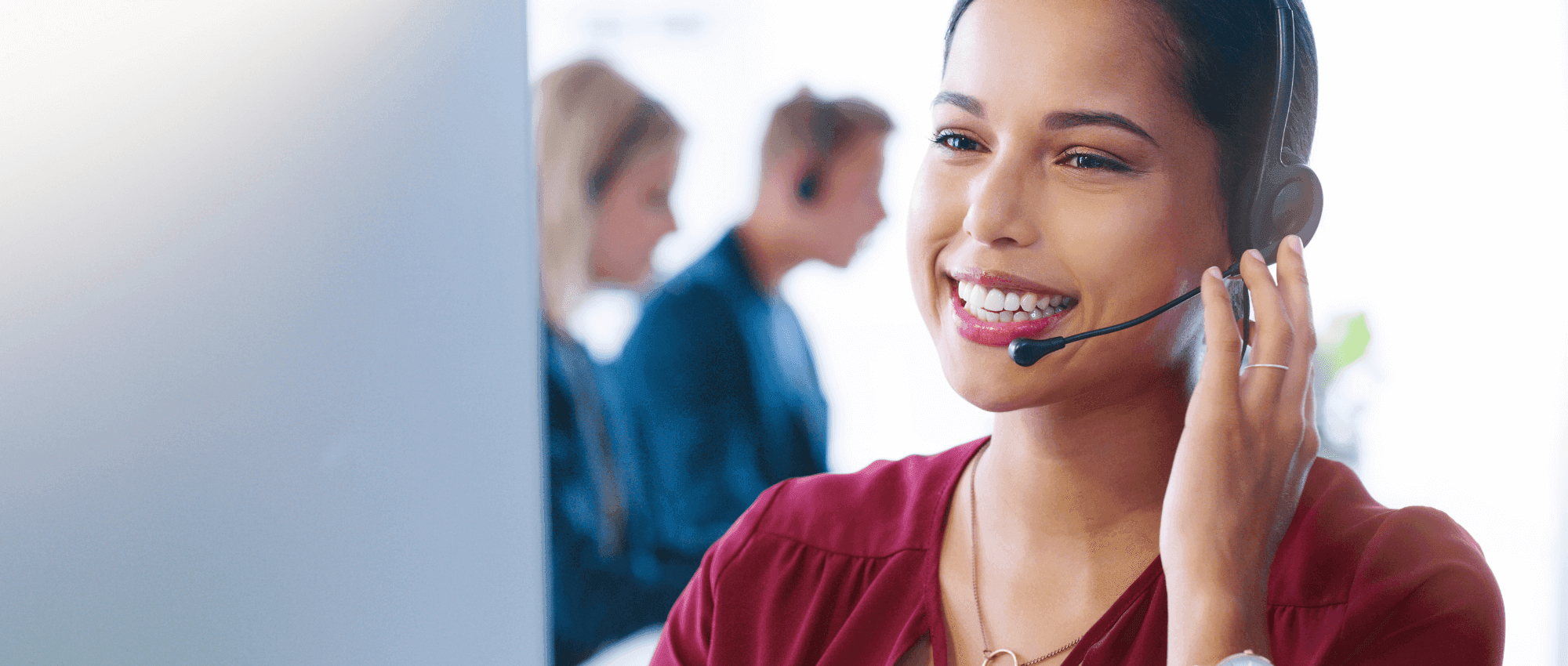 A customer service lady