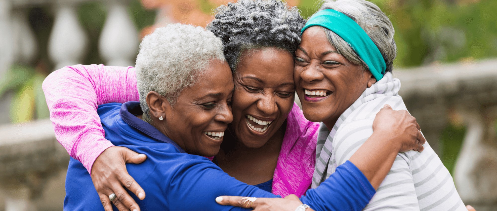 Elder women hugging each other