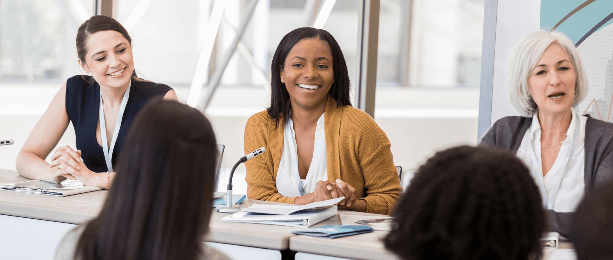 Female employees in a meeting